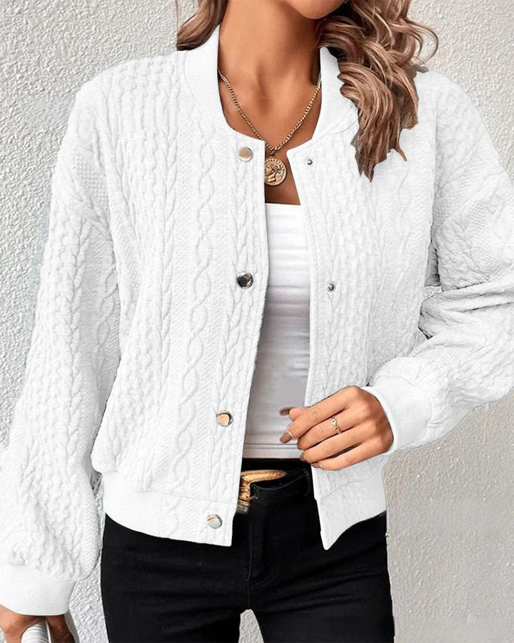 Leichter Damen Cardigan mit Muster in Weiß