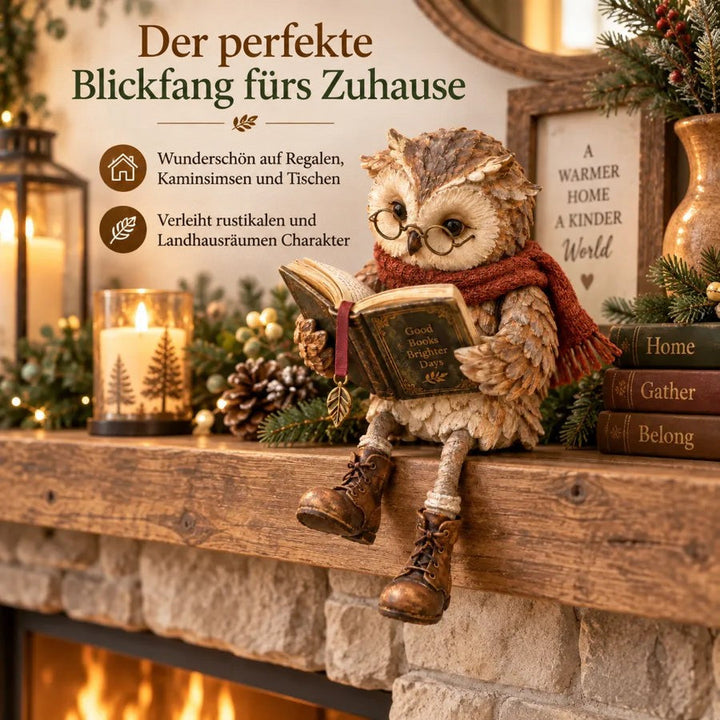 Leseeule mit Stiefeln und Schal Damen Klassiker (5)
