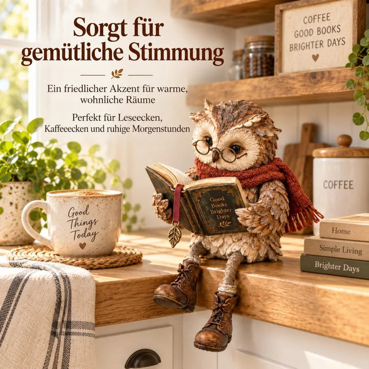 Leseeule mit Stiefeln und Schal Damen Klassiker (6)