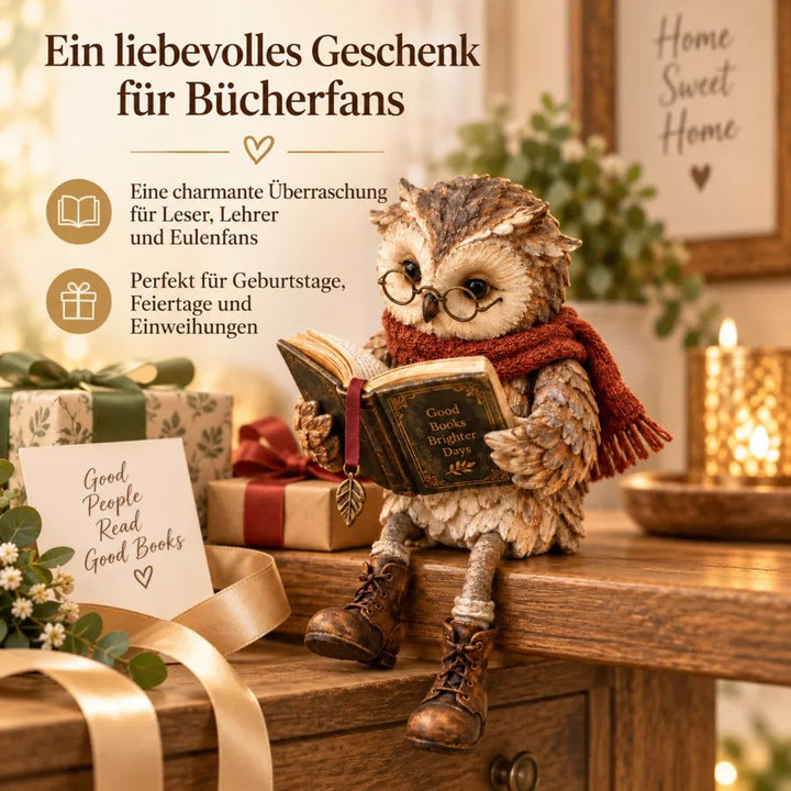 Leseeule mit Stiefeln und Schal Damen Klassiker (7)