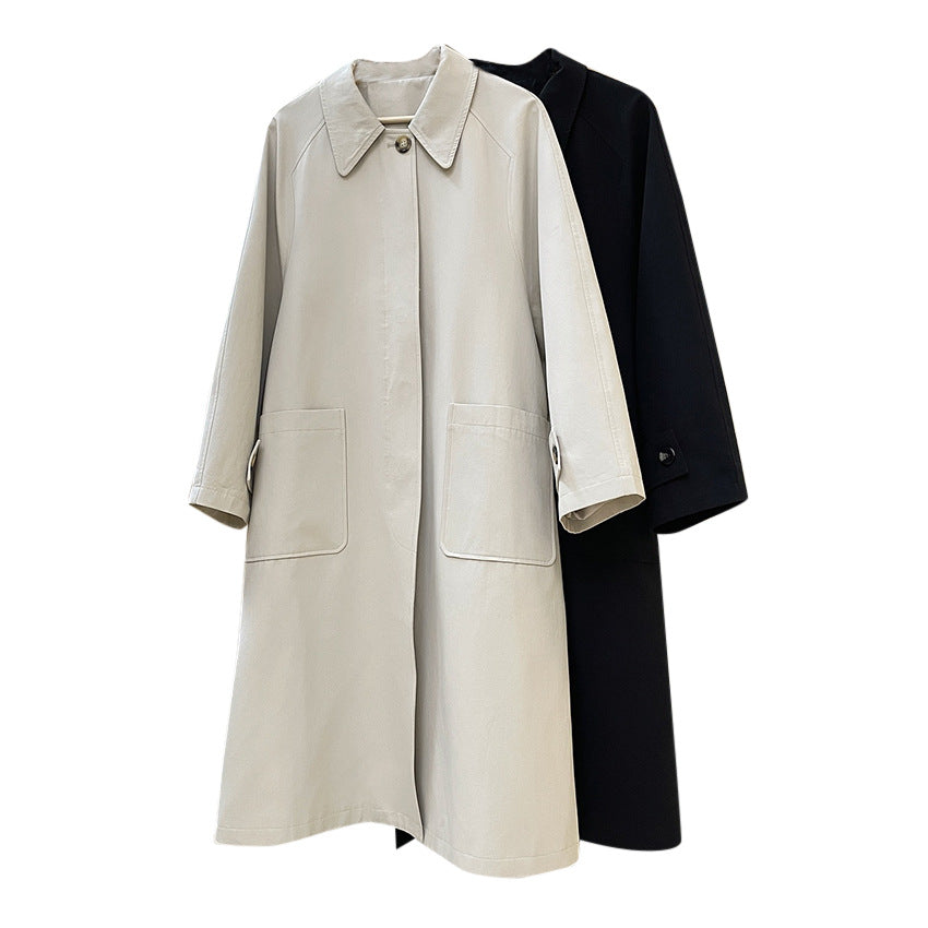 Longline Winterjacke Damen im Trench-Stil (5)