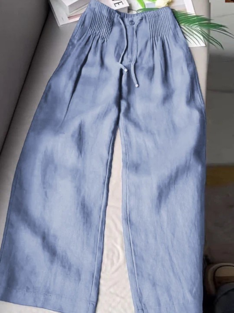 Luftige Weite Sommerhose in Blau