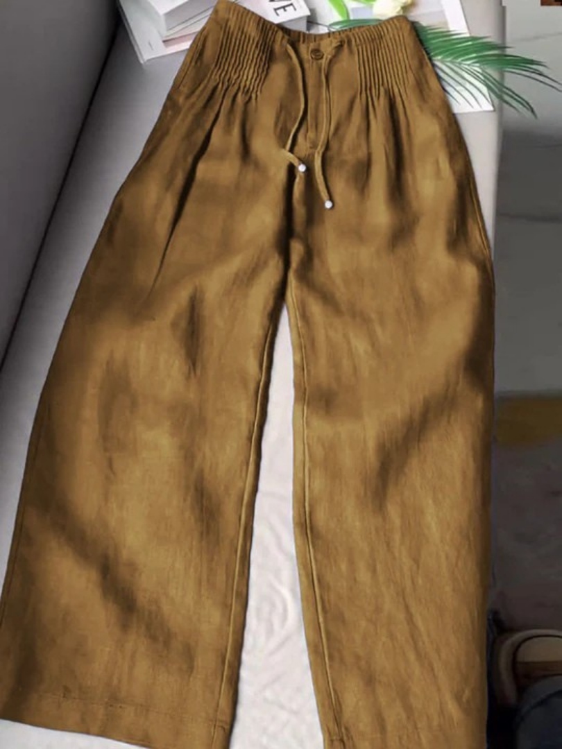 Luftige Weite Sommerhose in Khaki