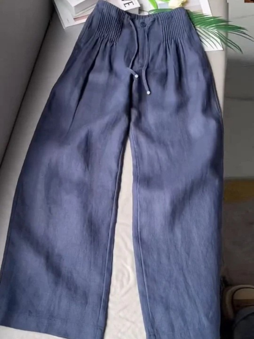 Luftige Weite Sommerhose in Marineblau
