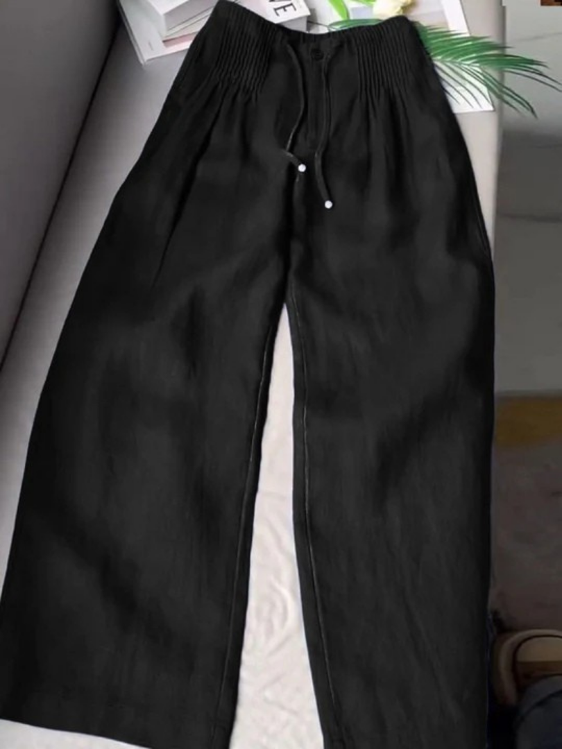 Luftige Weite Sommerhose in Schwarz