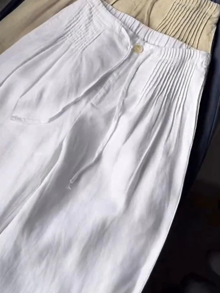 Luftige Weite Sommerhose in Weiß