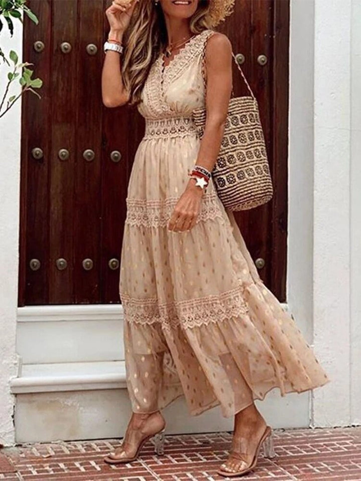 Luftiges Boho-Maxikleid für Hochzeitsgäste in Rosa 2