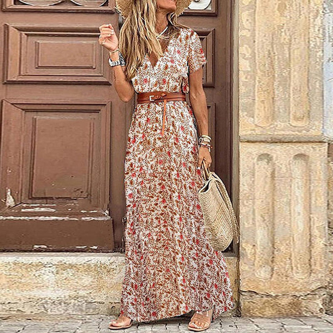 Luftiges Boho Maxikleid für Hochzeitsgäste in Rot