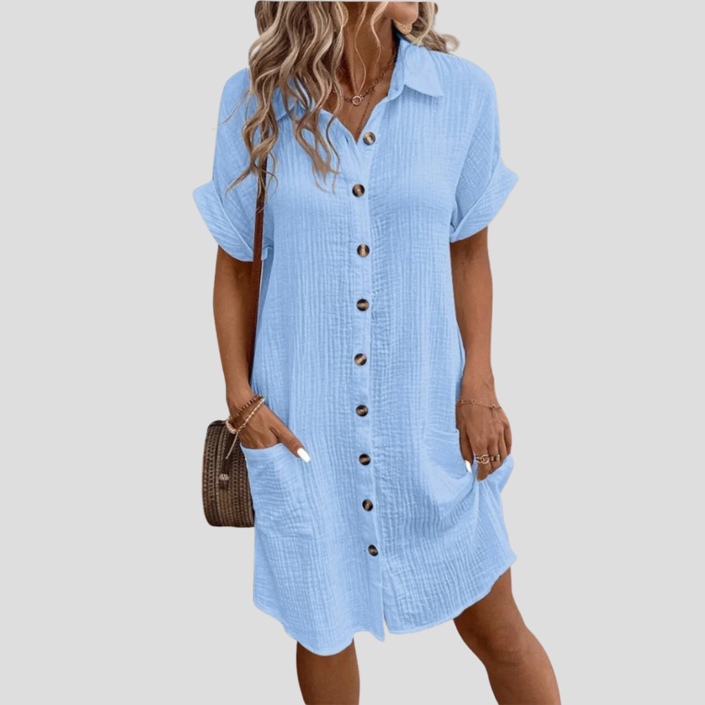 Luftiges Sommerkleid für Hochzeitsgäste in Hellblau