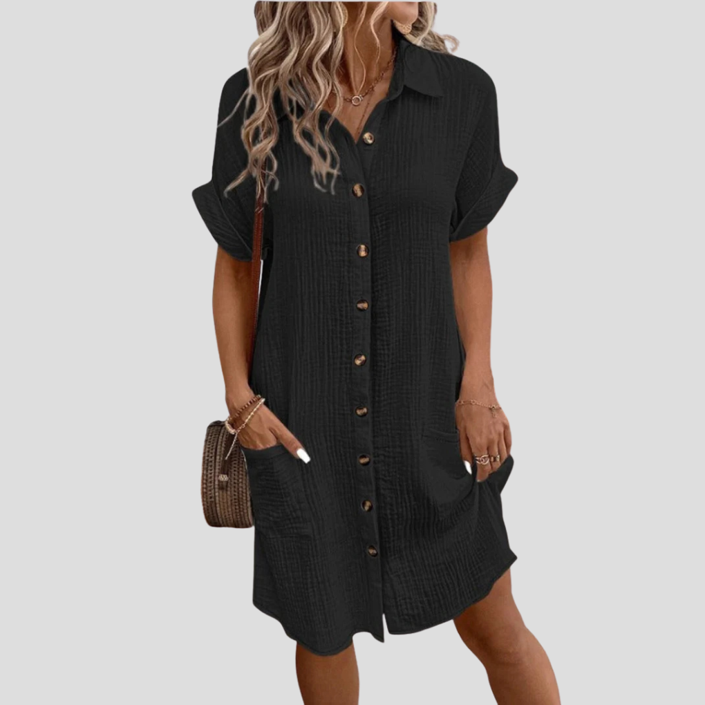 Luftiges Sommerkleid für Hochzeitsgäste in Schwarz