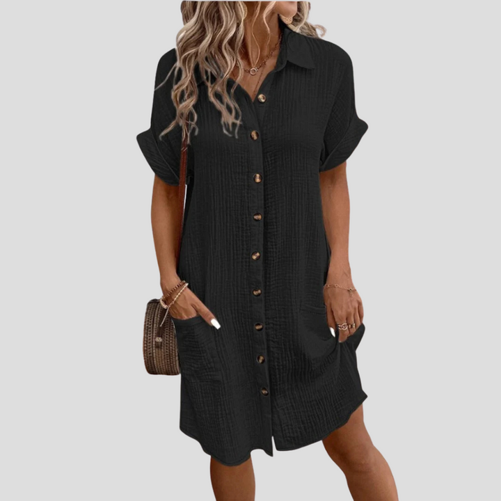 Luftiges Sommerkleid für Hochzeitsgäste in Schwarz