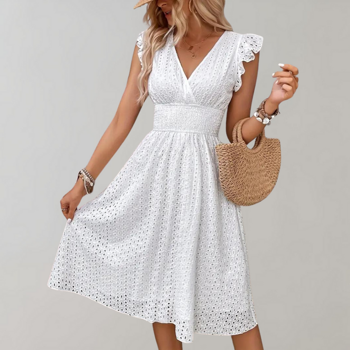 Luftiges weißes Sommerkleid (5)