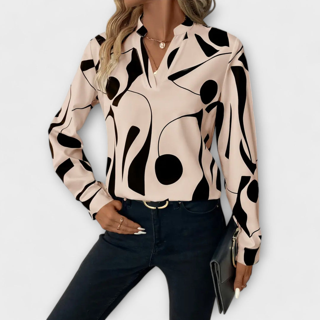 Mara | Luxuriös Pflegeleicht-Bluse in Beige