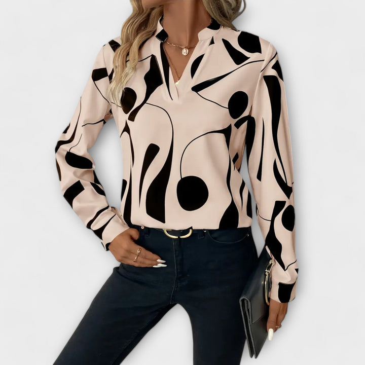 Mara | Luxuriös Pflegeleicht-Bluse in Beige
