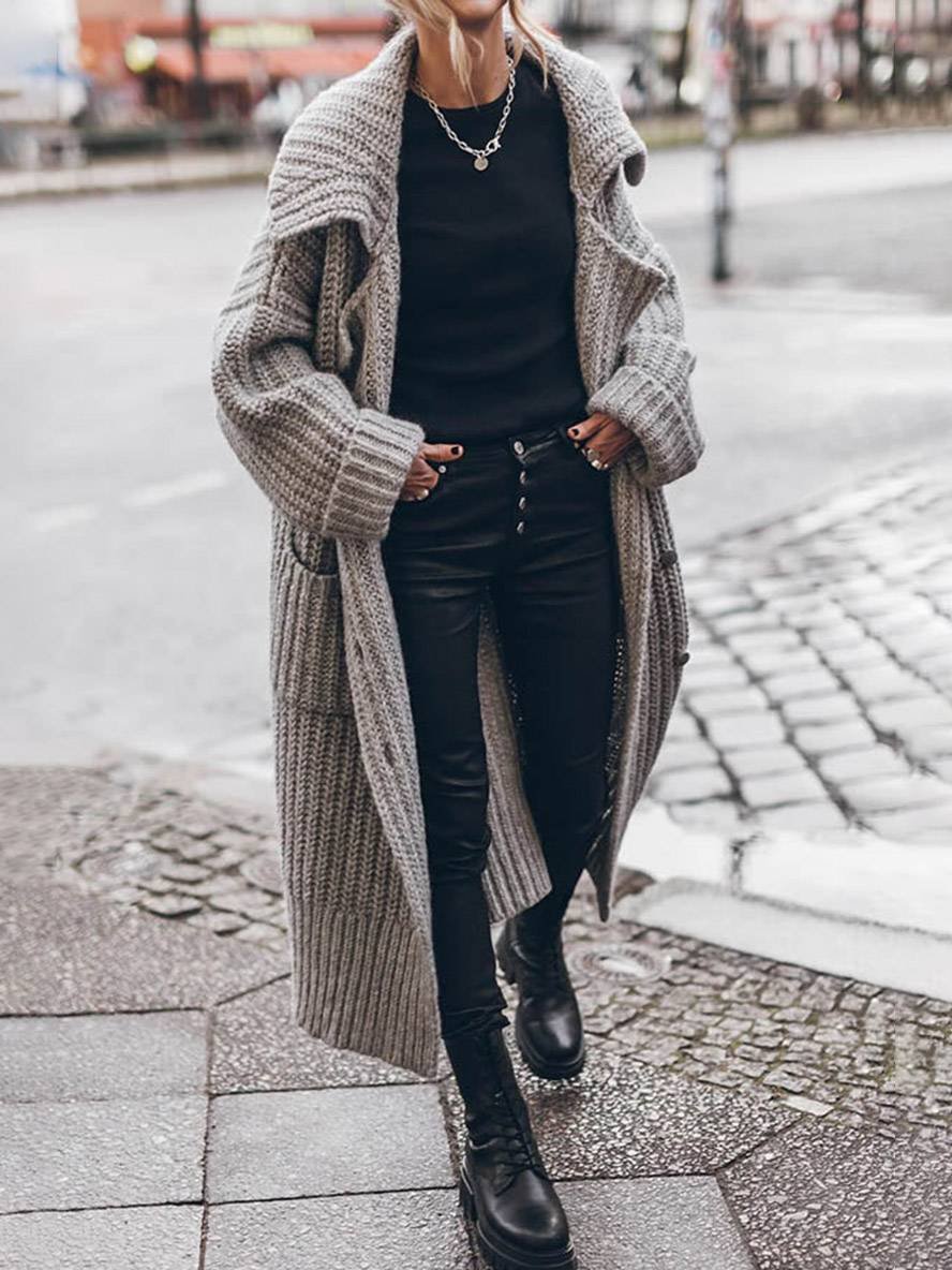Maxi Damen Strickjacke aus Rippstrick (2)