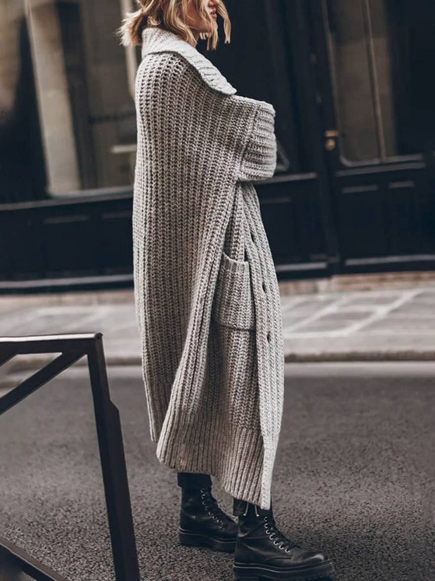 Maxi Damen Strickjacke aus Rippstrick (3)