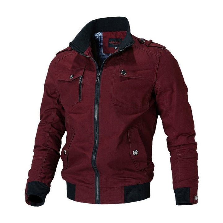 Militär-Bomberjacke für Herren zum Herbst in Rot