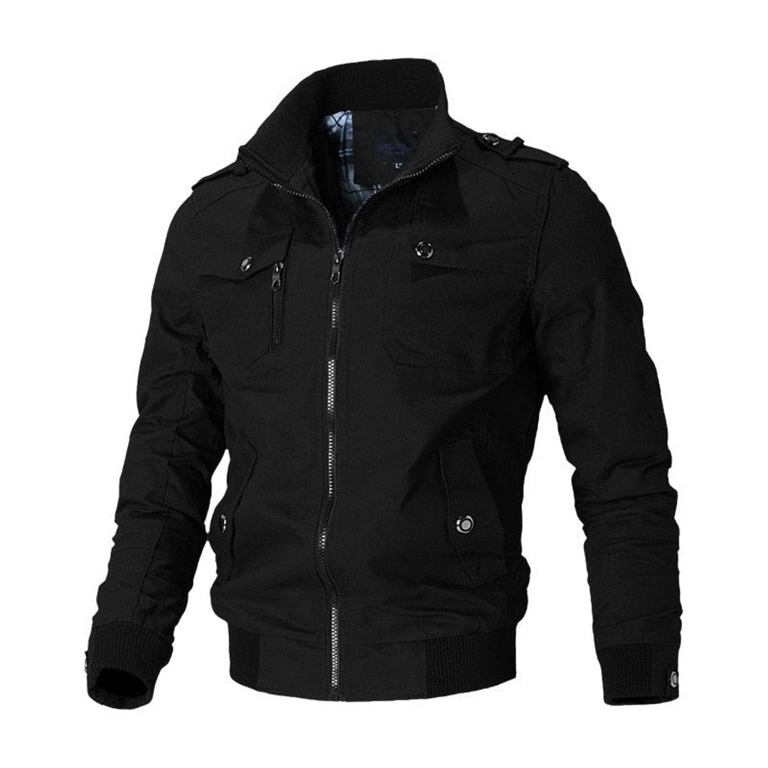 Militär-Bomberjacke für Herren zum Herbst in Schwarz