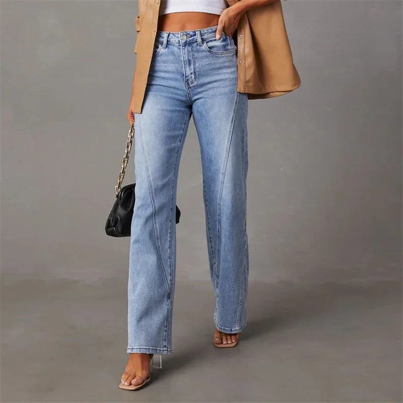 Moderne Bootcut-Jeans für Damen in Blau