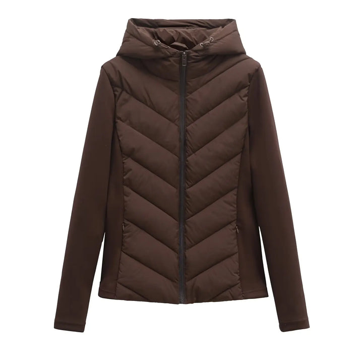 Moderne Winterjacke Damen mit Steppung für Alltag in Braun