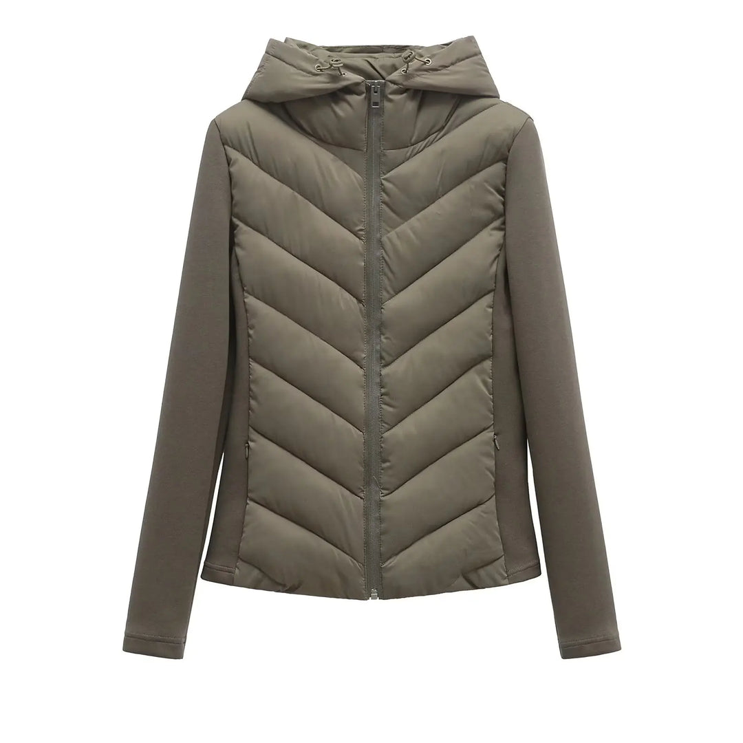 Moderne Winterjacke Damen mit Steppung für Alltag in Dunkelgrün