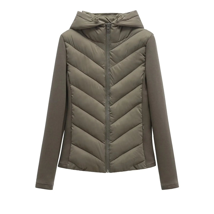 Moderne Winterjacke Damen mit Steppung für Alltag in Dunkelgrün