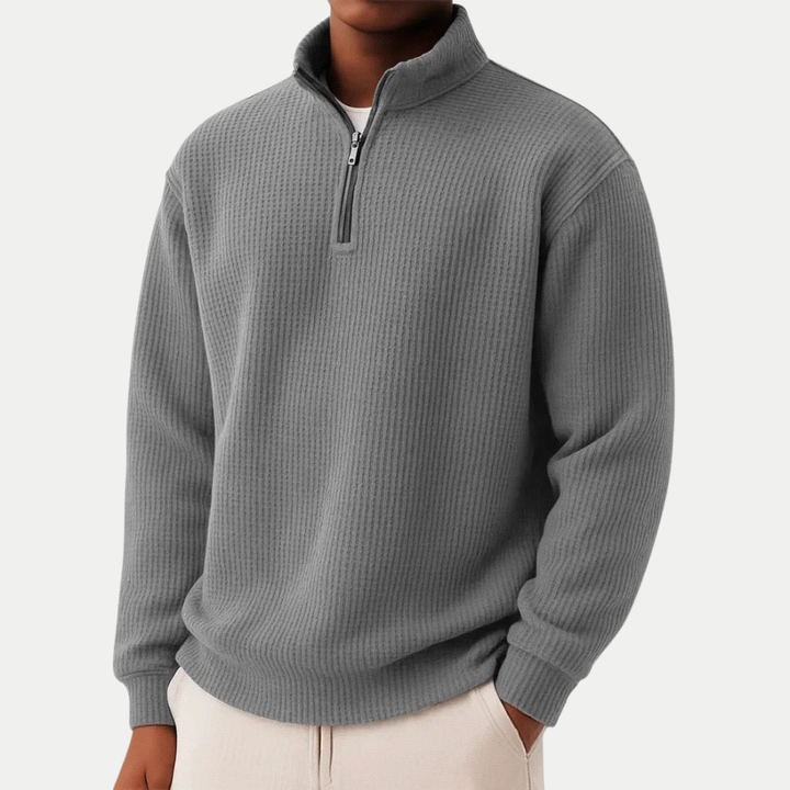 Moderner Herren Pullover mit schlanker Silhouette in Dunkelgrau