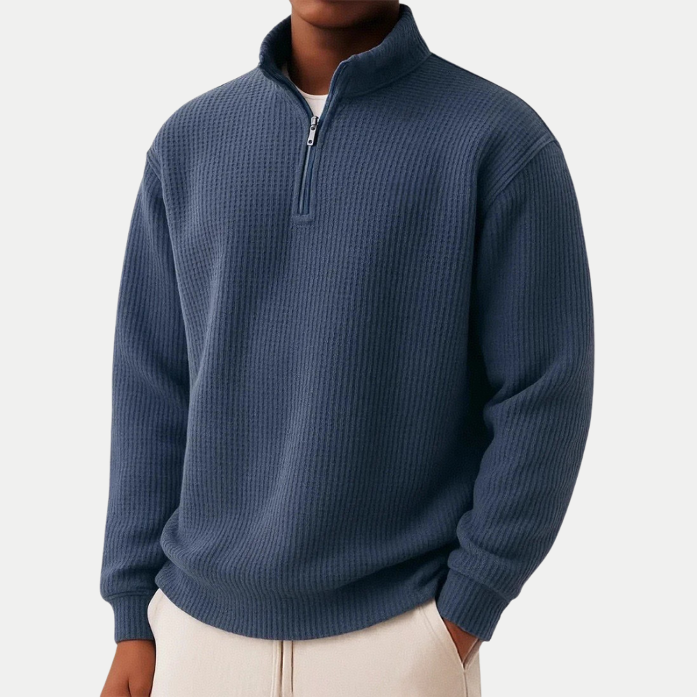 Moderner Herren Pullover mit schlanker Silhouette in Marineblau