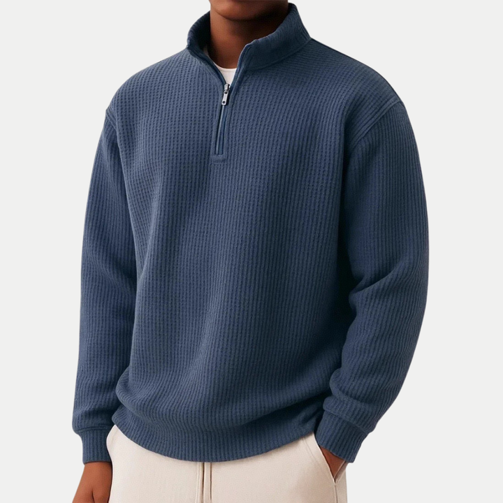 Moderner Herren Pullover mit schlanker Silhouette in Marineblau