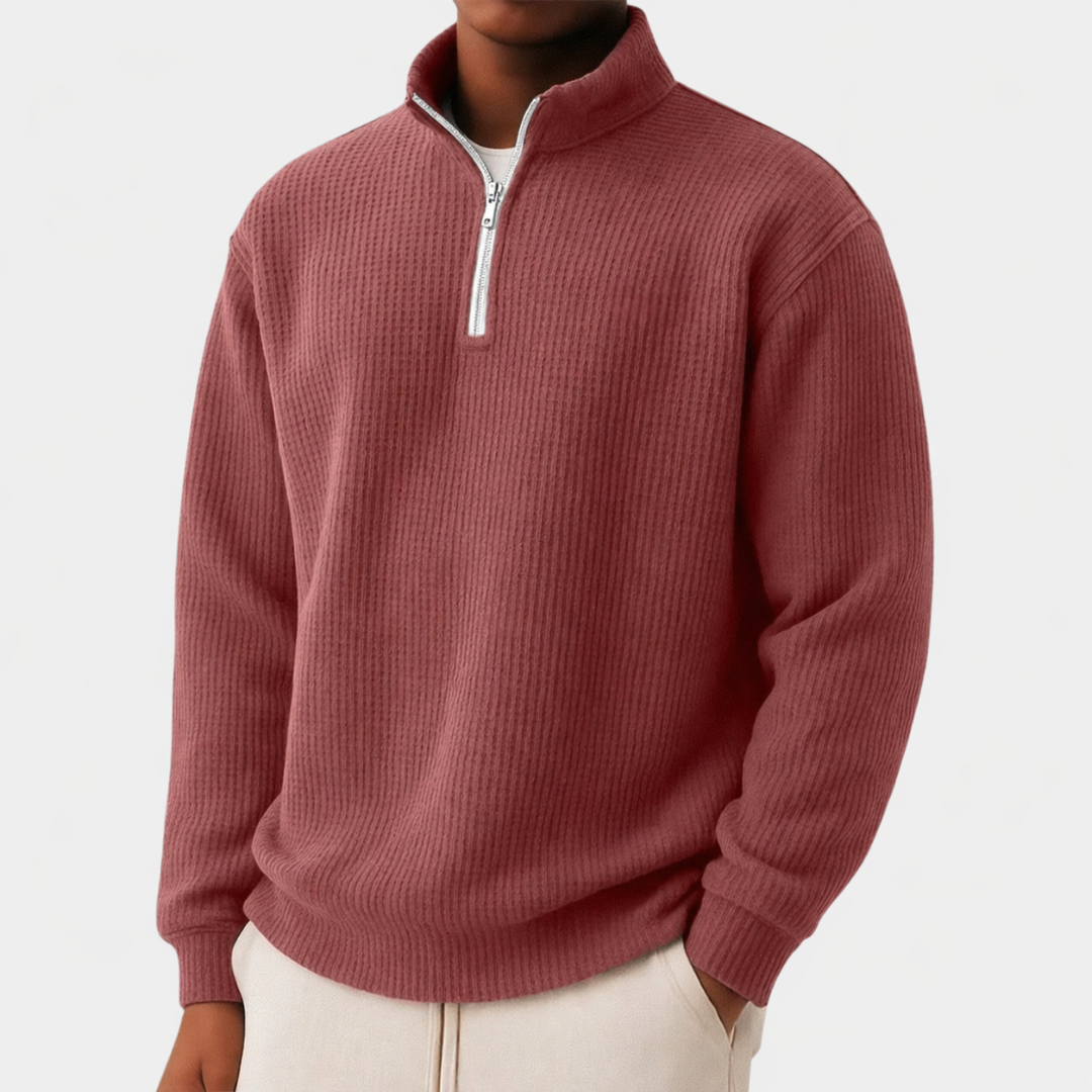 Moderner Herren Pullover mit schlanker Silhouette in Rot