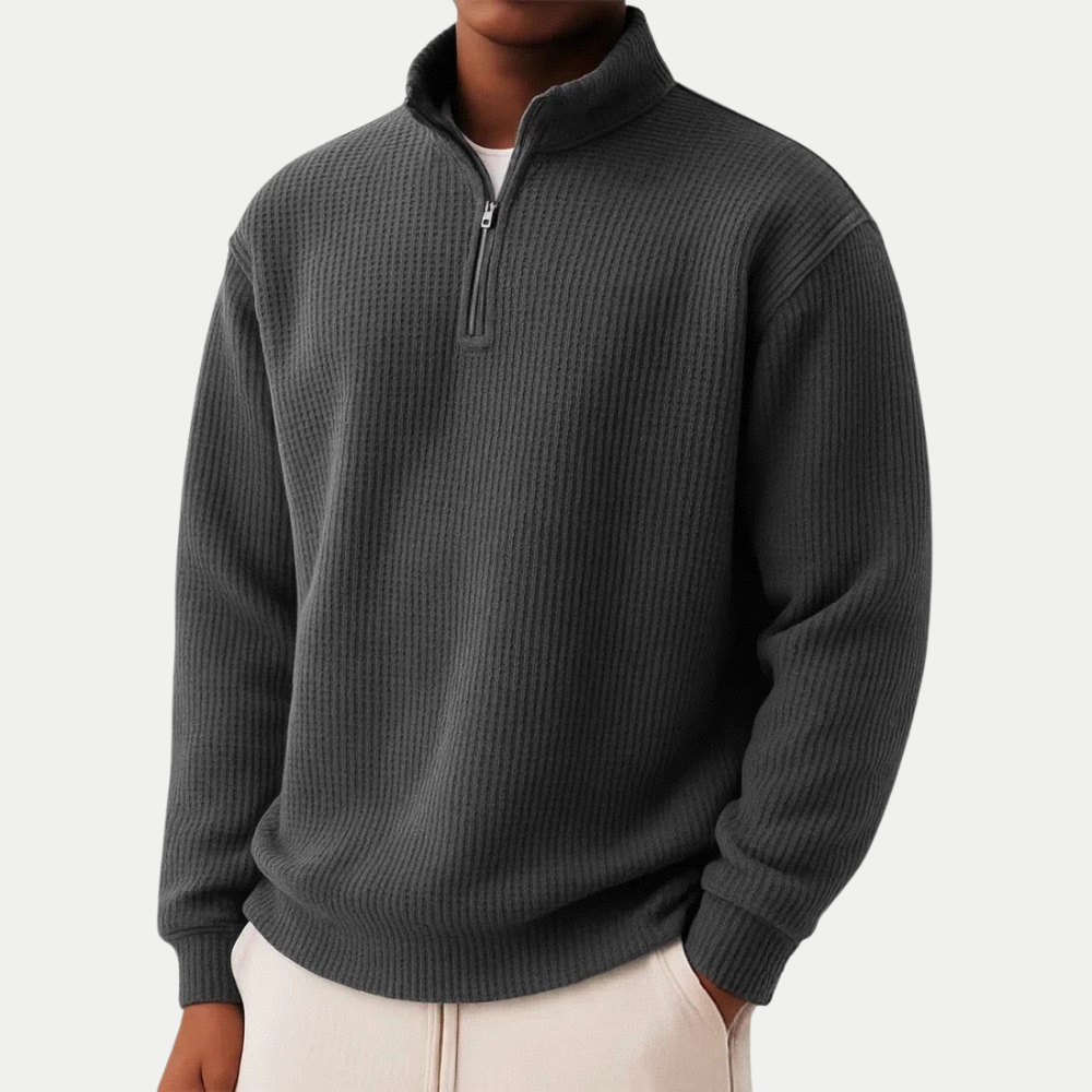 Moderner Herren Pullover mit schlanker Silhouette in Schwarz