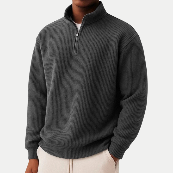 Moderner Herren Pullover mit schlanker Silhouette in Schwarz