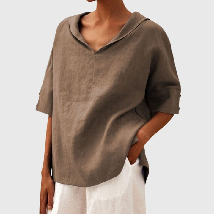 Mühelose Luftige Bluse in Khaki