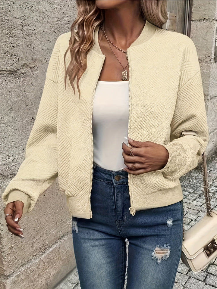 Mühelose Sommerjacke mit Strukturiertem Look in Aprikose