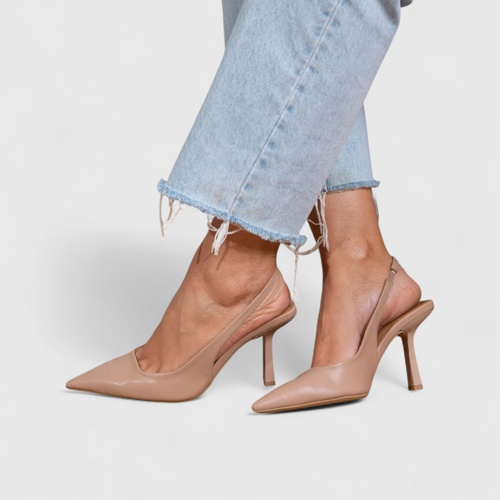 Orthopädische Pumps im eleganten Stil in Beiges Leder