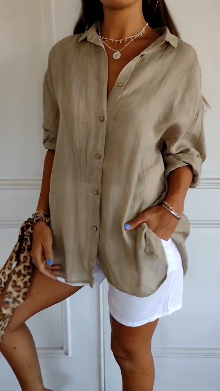 Paula | Fließende Eleganz-Bluse in Braun