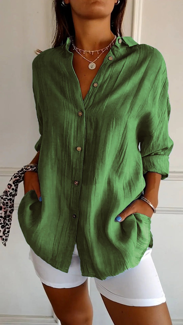 Paula | Fließende Eleganz-Bluse in Grün
