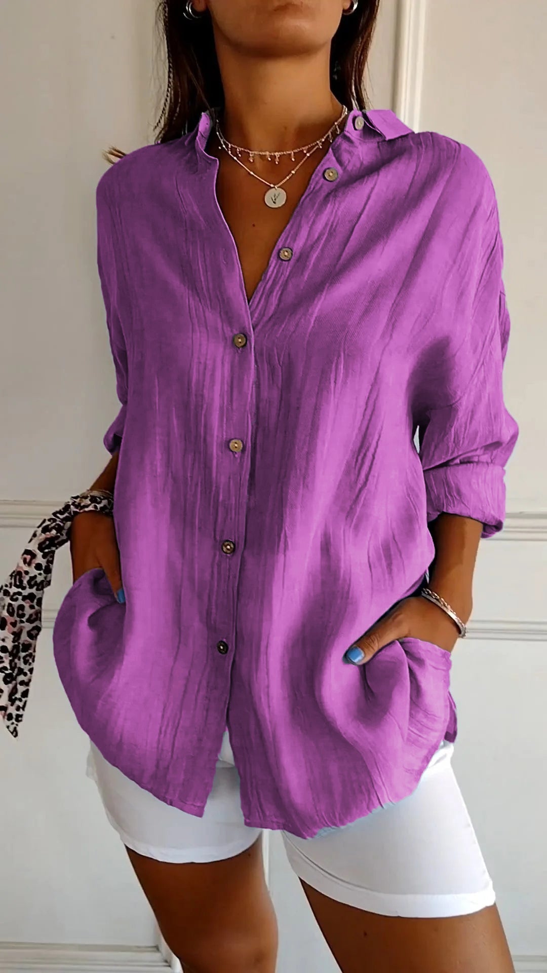 Paula | Fließende Eleganz-Bluse in Lila