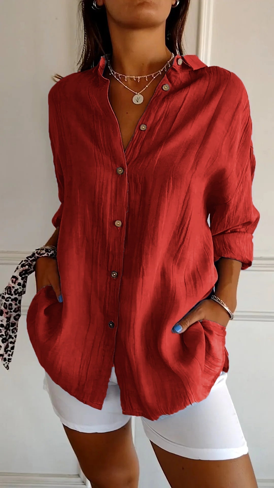 Paula | Fließende Eleganz-Bluse in Rot