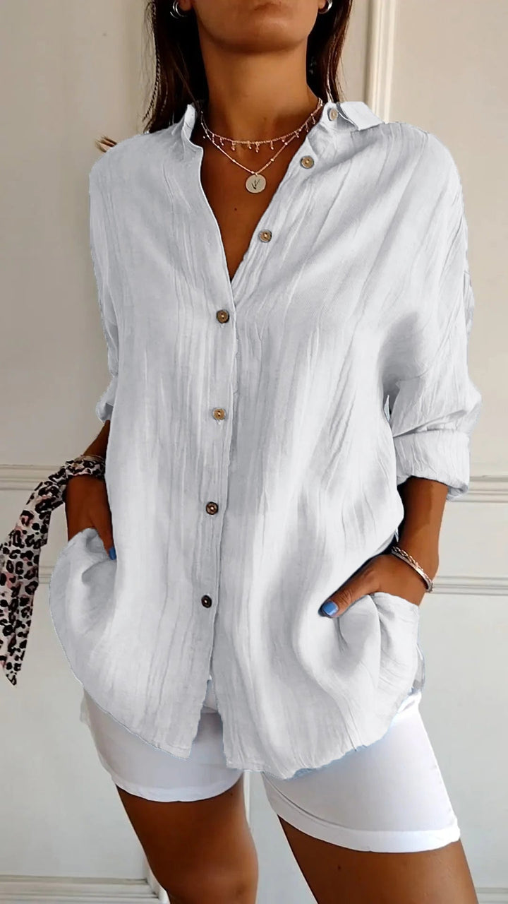 Paula | Fließende Eleganz-Bluse in Weiß