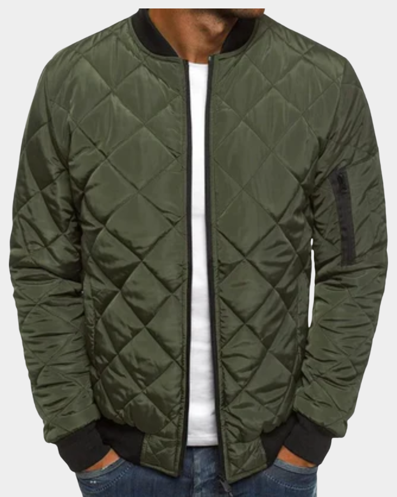 Praktische Steppjacke für Reisen und Alltag in Armeegrün