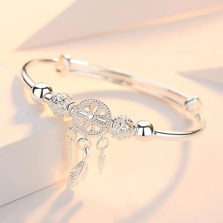 Silberfarbenes Traumfänger Anhänger Armband