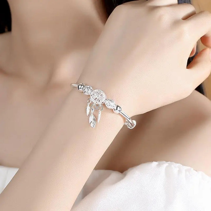 Silberfarbenes Traumfänger Anhänger Armband