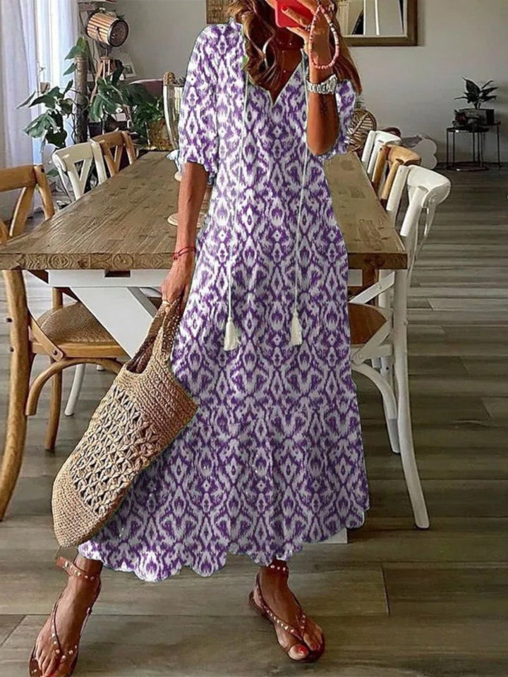 Poppy Boho Strandkleid mit tiefem V-Ausschnitt foto 3