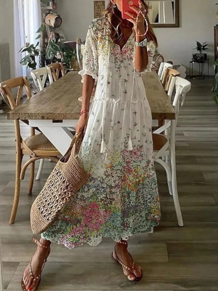 Poppy Boho Strandkleid mit tiefem V-Ausschnitt foto 7