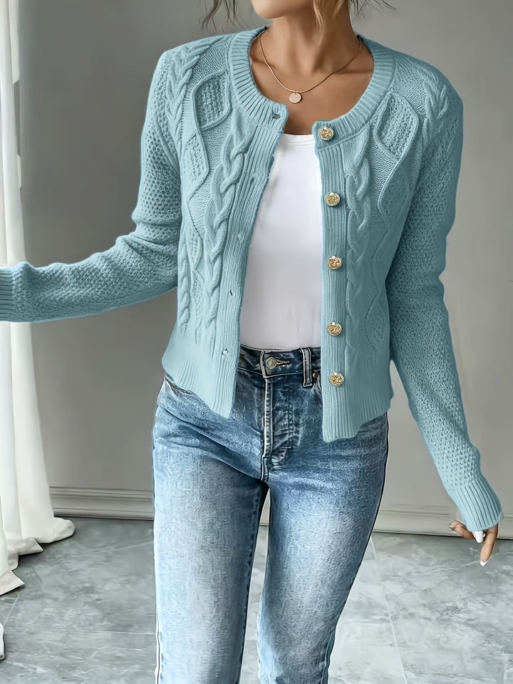 Raffinierte Zopfstrick Cardigan (13)