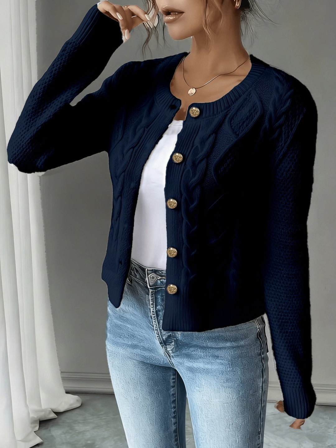 Raffinierte Zopfstrick Cardigan (27)
