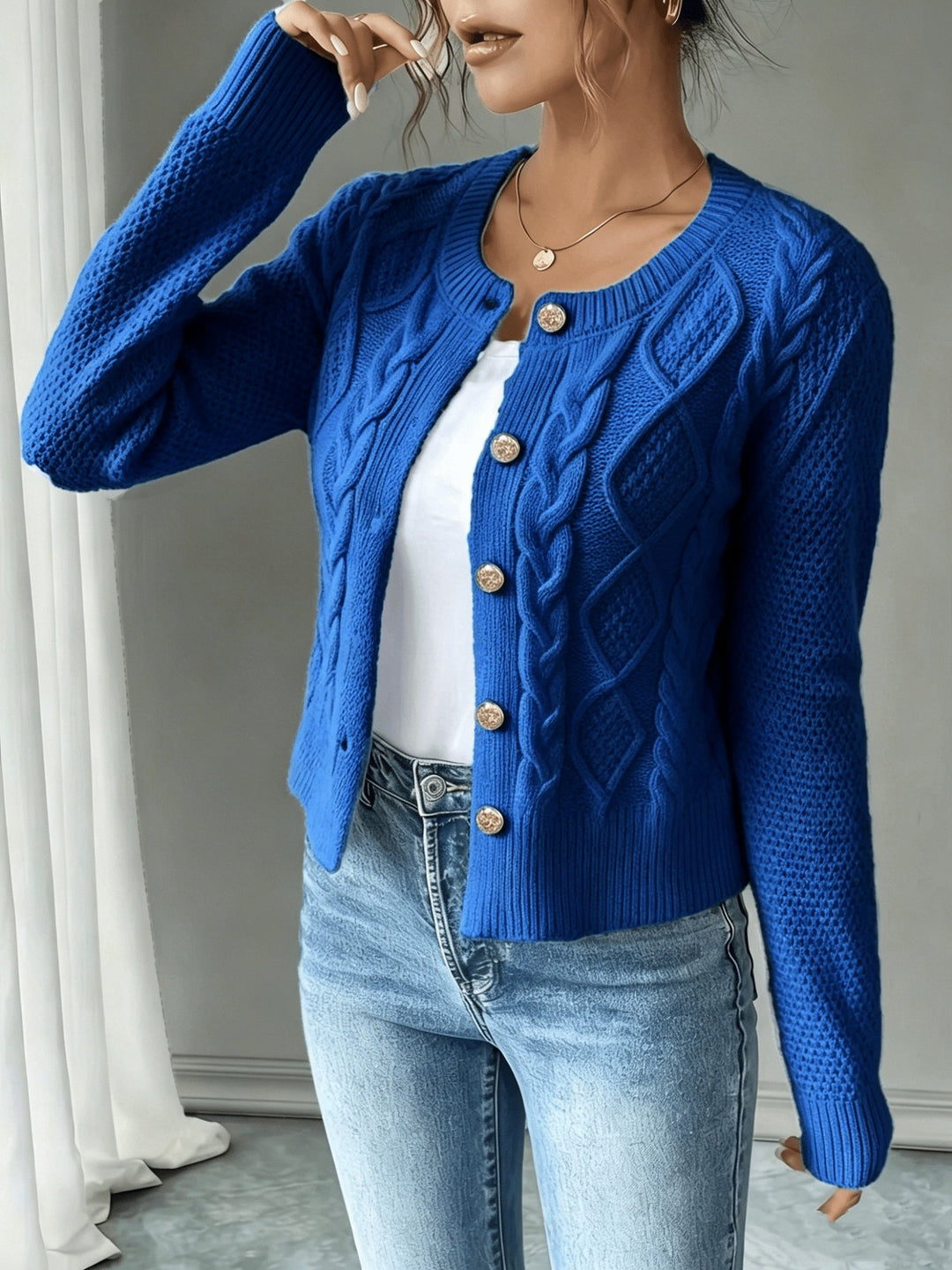 Raffinierte Zopfstrick Cardigan (39)