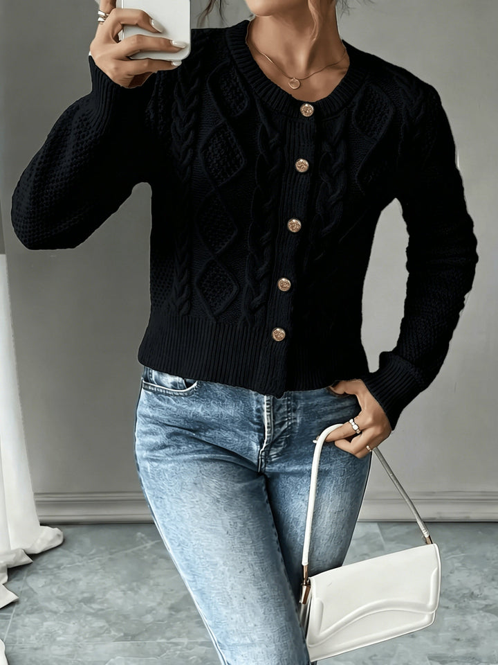 Raffinierte Zopfstrick Cardigan (5)