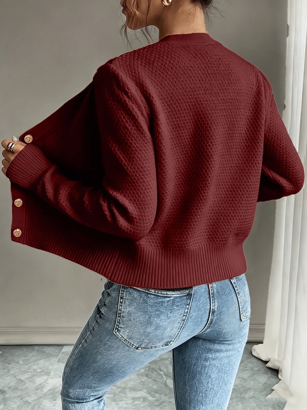 Raffinierte Zopfstrick Cardigan (8)